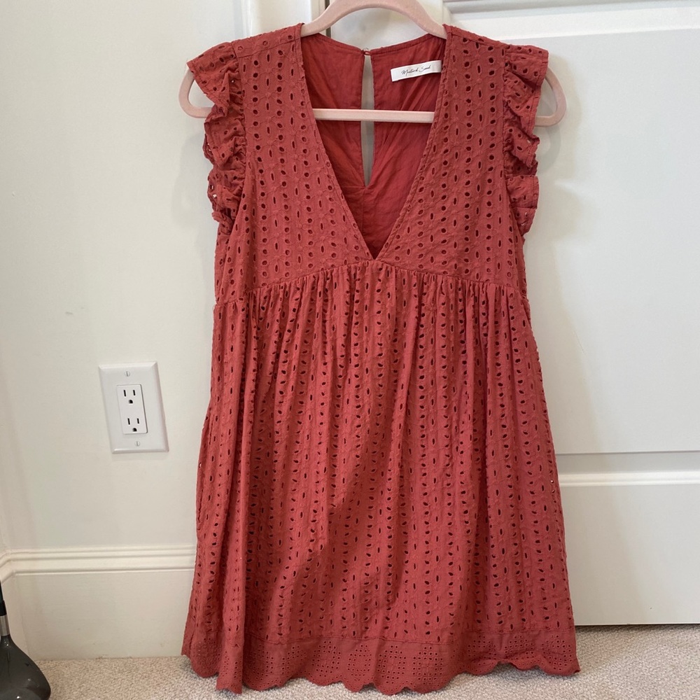 Eyelet dress with shorts under/romper